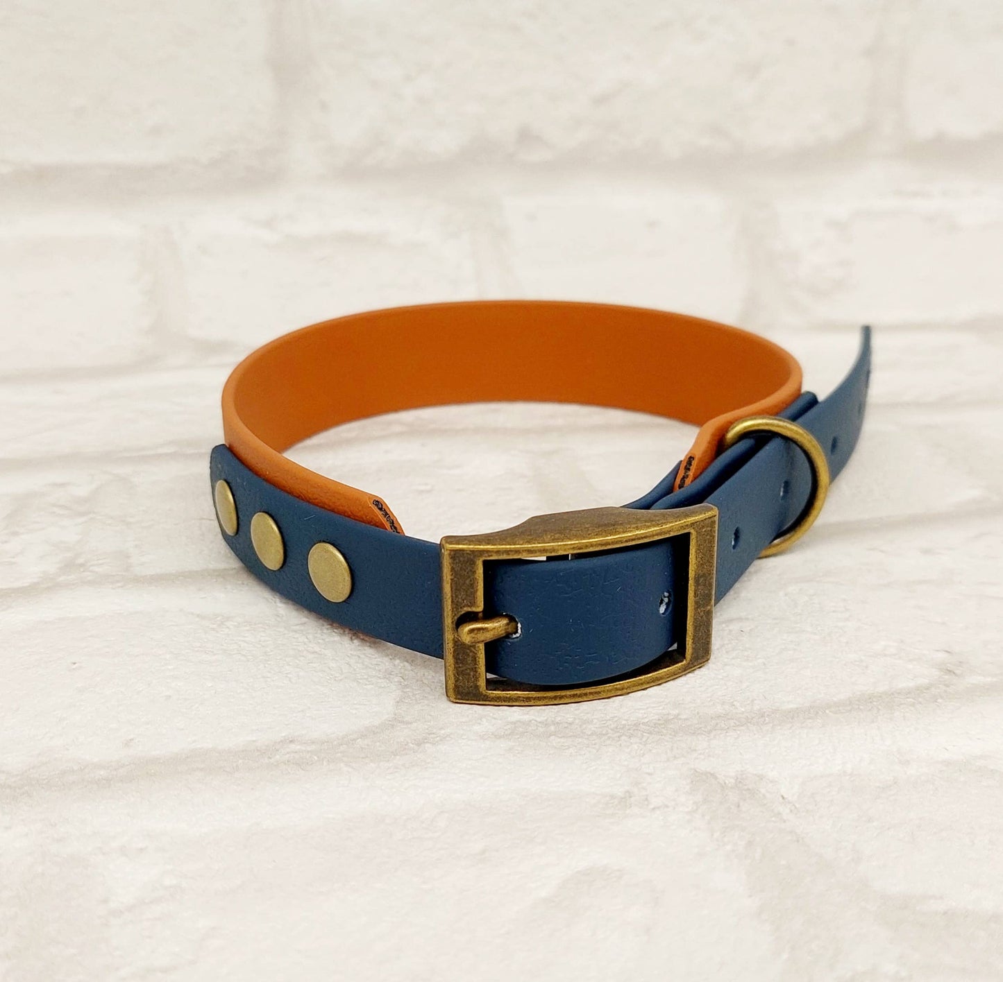 Waterproof Dog Collar- Light Brown / Kerosene